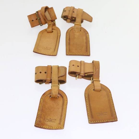 LOUIS VUITTON Powanie Name Tag Leather 10set Beige LV Auth 54475 - Picture 6 of 7